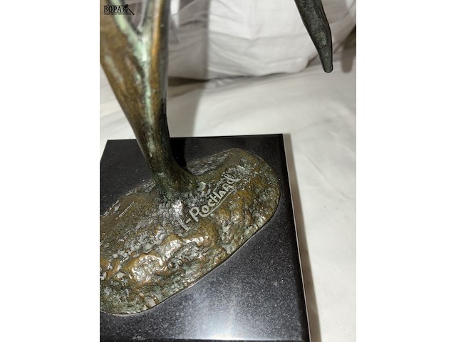 Lot 83 - vogelbeeld in brons, i. rochard - afbeelding 2 van  3