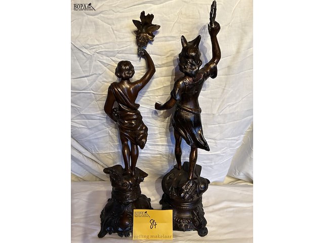 Lot 84 - beelden zamac, 2 stuks, 'de overwinning' - afbeelding 6 van  6