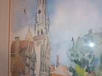 Lot 85 - kader met aquarel brugge - afbeelding 3 van  3