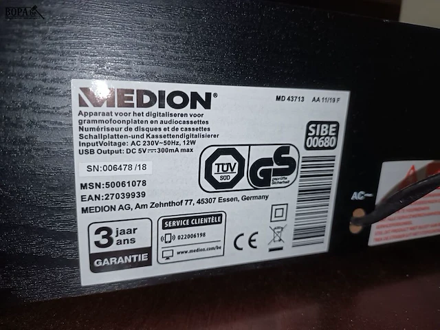 Lot 9 - muziek digitaliseer toestel medion - afbeelding 4 van  4