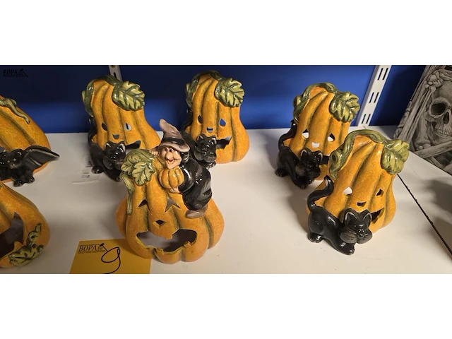 Lot 9 - pompoen kaarsenhouders 9 stuks - afbeelding 3 van  3