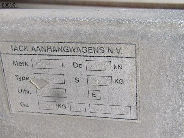 Lot 9 - tack aanhangwagen (2014-chass.ye42600p214an6710) - afbeelding 6 van  8