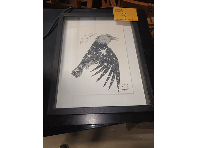 Lot 9 - tekening in kader - afbeelding 1 van  2