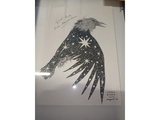 Lot 9 - tekening in kader - afbeelding 2 van  2
