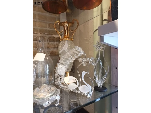 Lot 92 - glaswerk en kristal. 15 stuks - afbeelding 2 van  5
