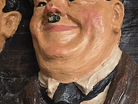 Lot 93 - ovale kader met laurel & hardy in 3d - afbeelding 3 van  4