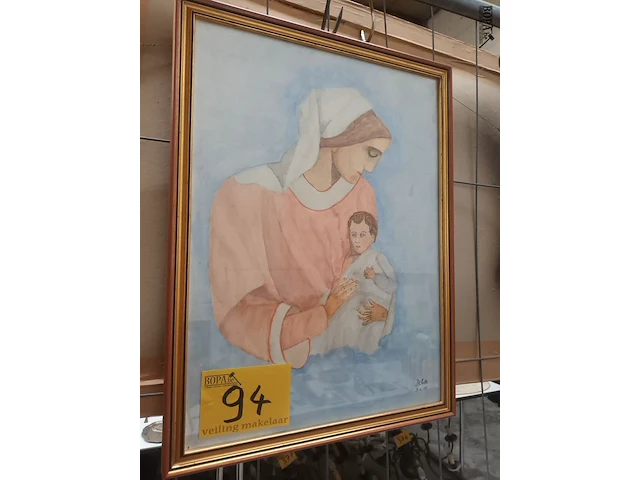Lot 94 - kader maria met kind - afbeelding 1 van  5