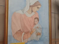 Lot 94 - kader maria met kind - afbeelding 1 van  5