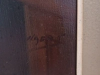 Lot 96 - schilderij man en vrouw - afbeelding 2 van  7
