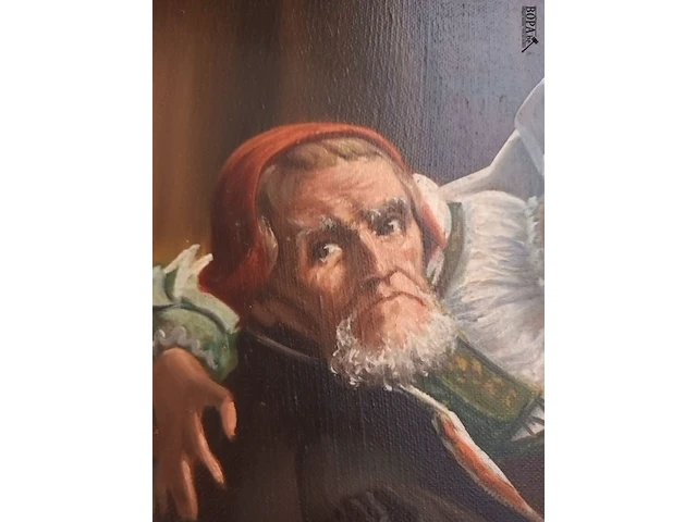Lot 96 - schilderij man en vrouw - afbeelding 3 van  7