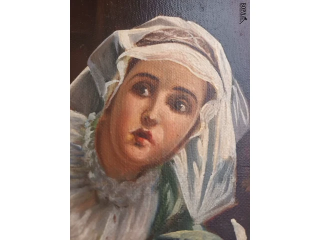 Lot 96 - schilderij man en vrouw - afbeelding 4 van  7