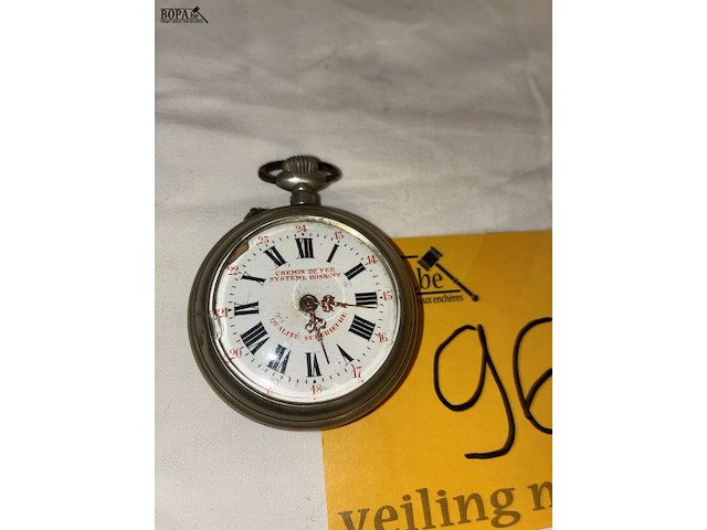 Lot 96 - zakhorloge chemin de fer systeme roskopf - afbeelding 3 van  5