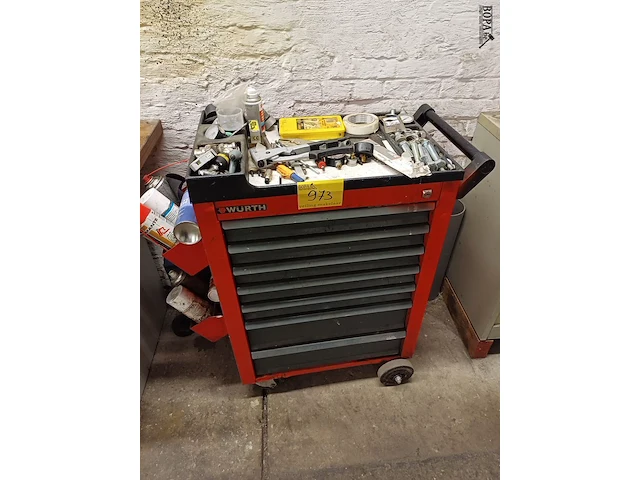 Lot 973 - werk trolley met inhoud - afbeelding 1 van  4
