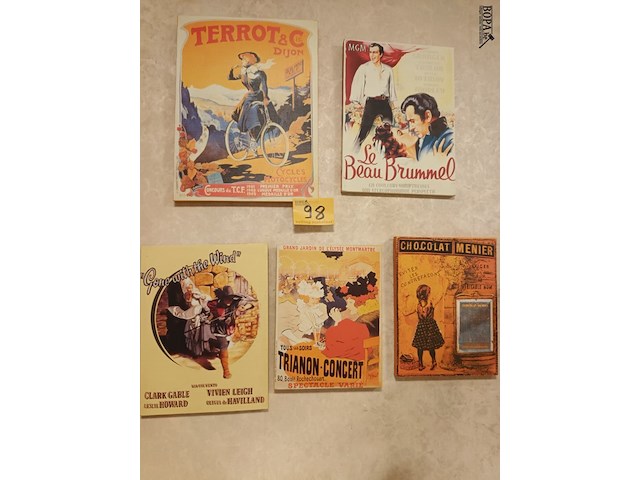 Lot 98 - nostalgische kaders. 5 stuks - afbeelding 1 van  5