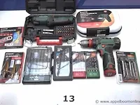 Lot div handgereedschappen parkside, wo accu schroevendraaier, multitool, lot div boren, bits, enz - afbeelding 1 van  4