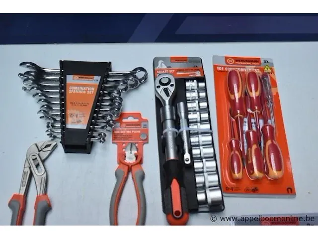 Lot div handgereedschappen werckmann wo tangen, bitsets, set schroevendraaiers, enz - afbeelding 2 van  3