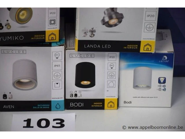 Lot div plafondspots lucide wo zaro, bodi, plus 5 ronde inbouwspots fandl 10080 - afbeelding 3 van  4