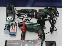 Lot diverse gereedschappen parkside, wo boorhamer, accu boormachine zonder accu, borenset, fijnboorslijpmachine, enz, werking niet gekend - afbeelding 1 van  4
