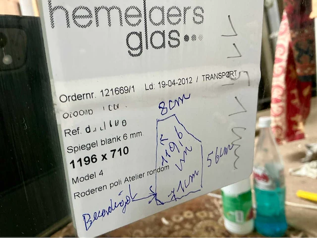 Lot glazen platen en stenen platen. - afbeelding 14 van  17