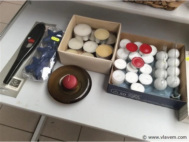 Lot kaarsen + mand - afbeelding 3 van  4