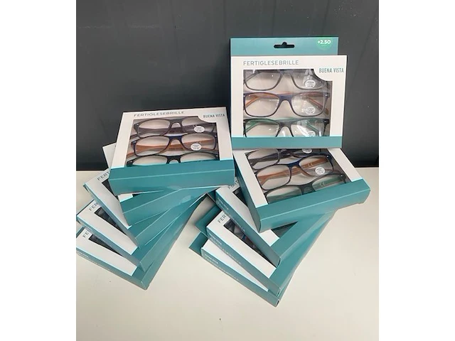 Lot leesbrillen - 10 verpakkingen van 3 stuks - unisex - sterkte : + 2,5 - afbeelding 1 van  3