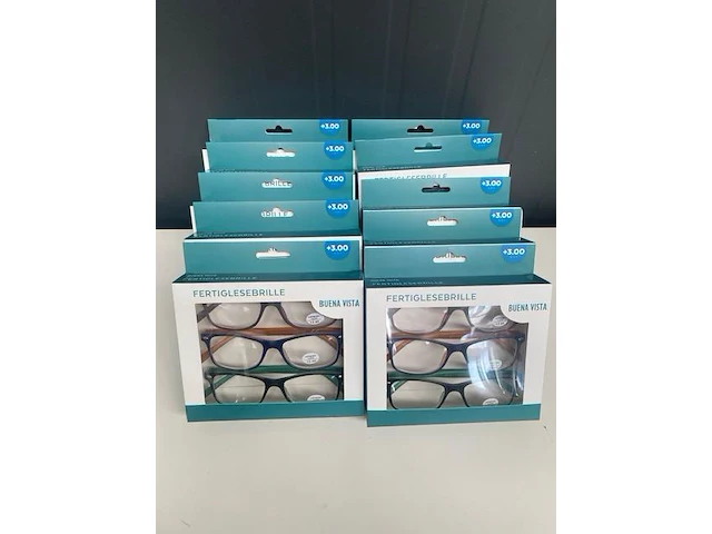 Lot leesbrillen - 10 verpakkingen van 3 stuks - unisex -sterkte : + 3 - afbeelding 1 van  3