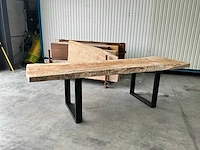 Lot massief hout + boomstamtafel - afbeelding 1 van  6