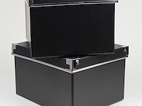 Lot opbergdozen - 9 x 2 stuks - 21 x 26 x h15 cm. - zwart & grijs - afbeelding 3 van  3