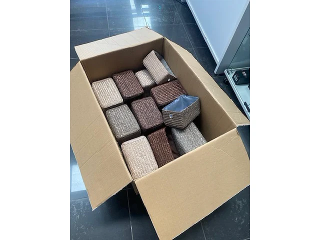 Lot opbergmandjes - 29 stuks - 3 kleuren - 21 x 13 x 11 cm. - afbeelding 2 van  3