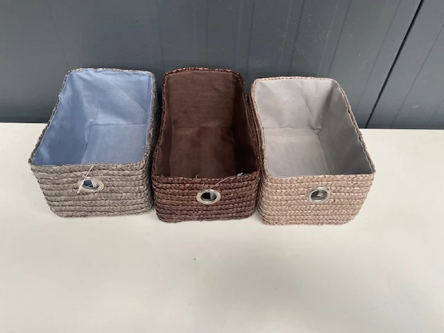 Lot opbergmandjes - 29 stuks - 3 kleuren - 21 x 13 x 11 cm. - afbeelding 3 van  3