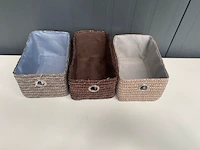 Lot opbergmandjes - 29 stuks - 3 kleuren - 21 x 13 x 11 cm. - afbeelding 3 van  3