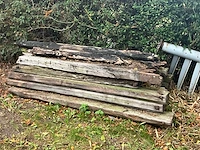 Lot oude houten treinbielzen - afbeelding 1 van  1