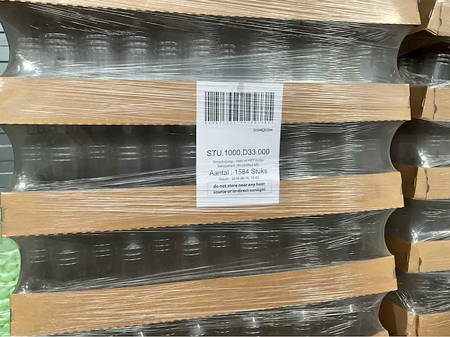 Lot plastieken flessen 1000ml transparant (4000x) - afbeelding 4 van  5