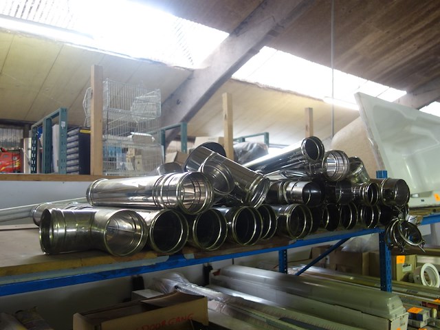 Lot rookafvoerbuizen inox (enkelwandig) + accessoires - afbeelding 1 van  3