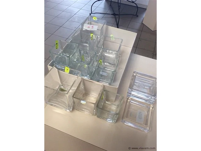 Lot theelichthouders glas - afbeelding 1 van  2