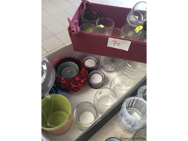 Lot theelichthouders glas - afbeelding 3 van  3