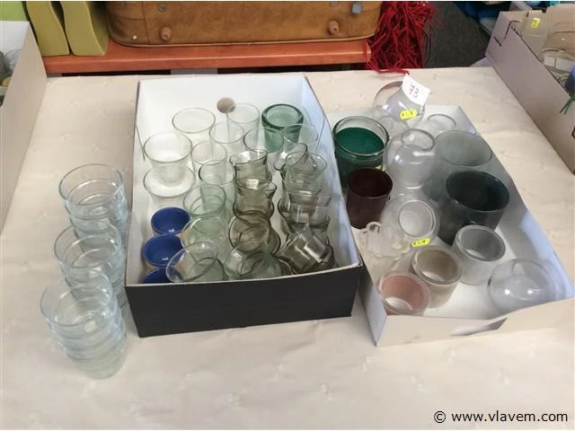 Lot theelichthouders glas - afbeelding 1 van  3