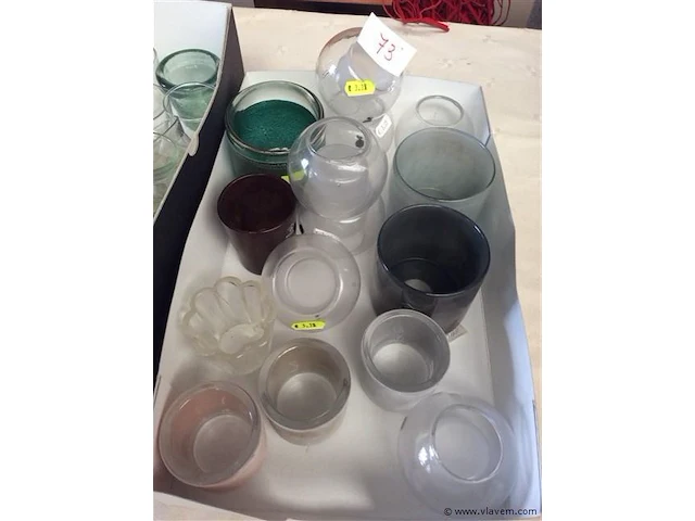 Lot theelichthouders glas - afbeelding 3 van  3