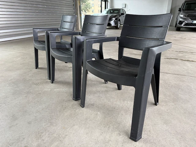 Lot van 3 pvc terras stoelen - afbeelding 3 van  3