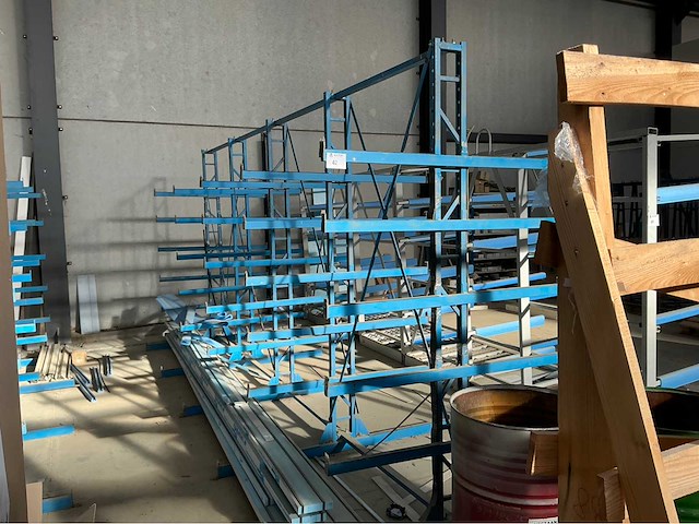 Lot van 3x vrijdragende rekken magazijnstelling - afbeelding 7 van  8