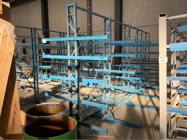 Lot van 3x vrijdragende rekken magazijnstelling - afbeelding 8 van  8