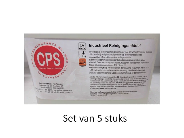 Lot van 5x bidon industriele vloerreiniger 10l - afbeelding 2 van  2