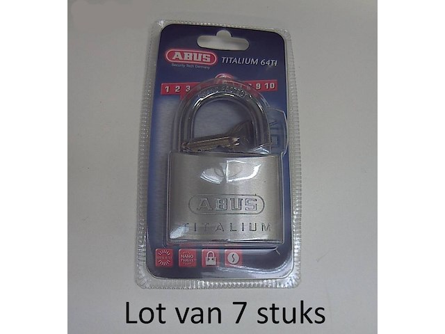 Lot van 7x abus titalium 64ti hangslot 60mm 60x90x19mm 564017 - afbeelding 1 van  1