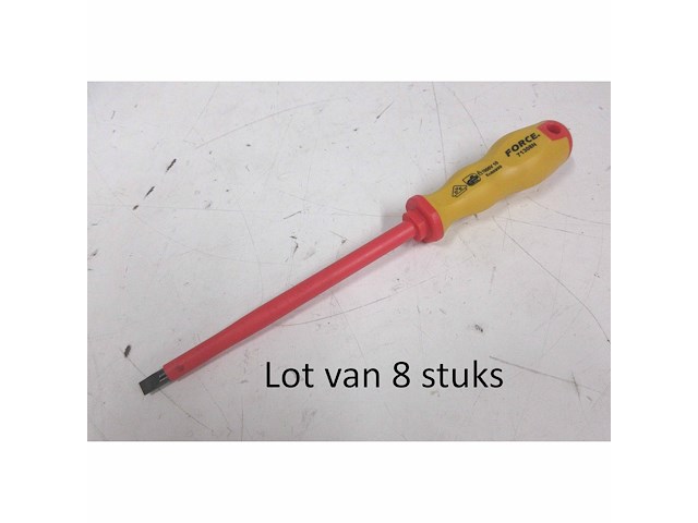 Lot van 8x force 71308n geisoleerde schroevendraaier plat 8mm lengte 300mm - afbeelding 1 van  1