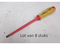 Lot van 8x force 71308n geisoleerde schroevendraaier plat 8mm lengte 300mm - afbeelding 1 van  1