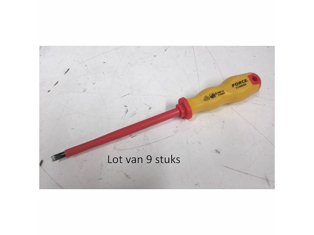 Lot van 9x force 713065n schroevendraaier geisoleerd plat 6,5mm 265mm l - afbeelding 1 van  1