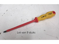 Lot van 9x force 713065n schroevendraaier geisoleerd plat 6,5mm 265mm l - afbeelding 1 van  1