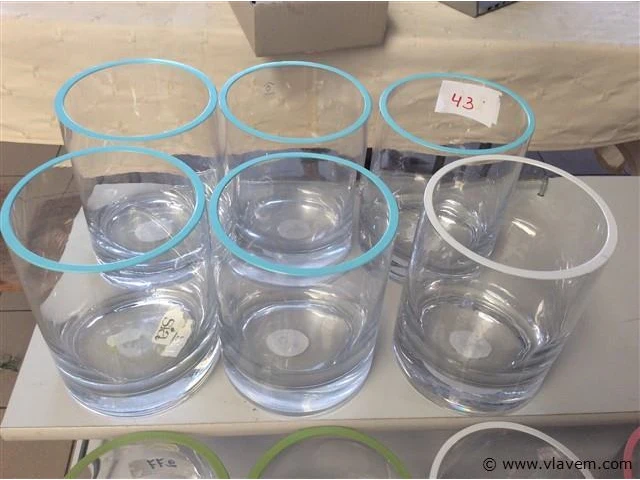 Lot vazen glas 15stuks - afbeelding 2 van  3