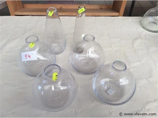 Lot vazen glas 6stuks - afbeelding 1 van  3