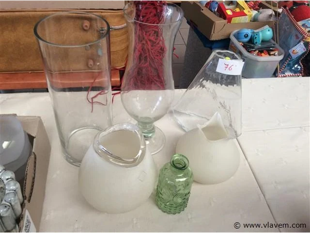 Lot vazen glas divers. 6stuks - afbeelding 1 van  3